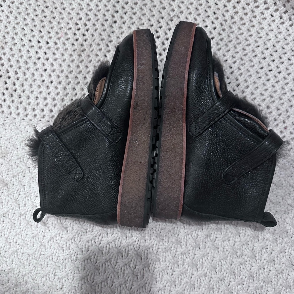 Coach Womens Sampson Genuine Rabbit Fur Platform Booties size size 7/5B